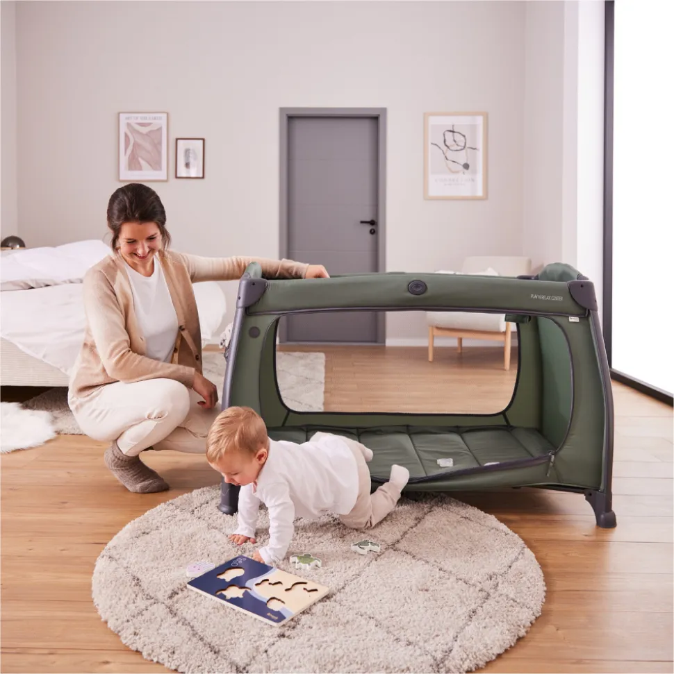 Lit parapluie 3 en 1 play n relax center dark-green