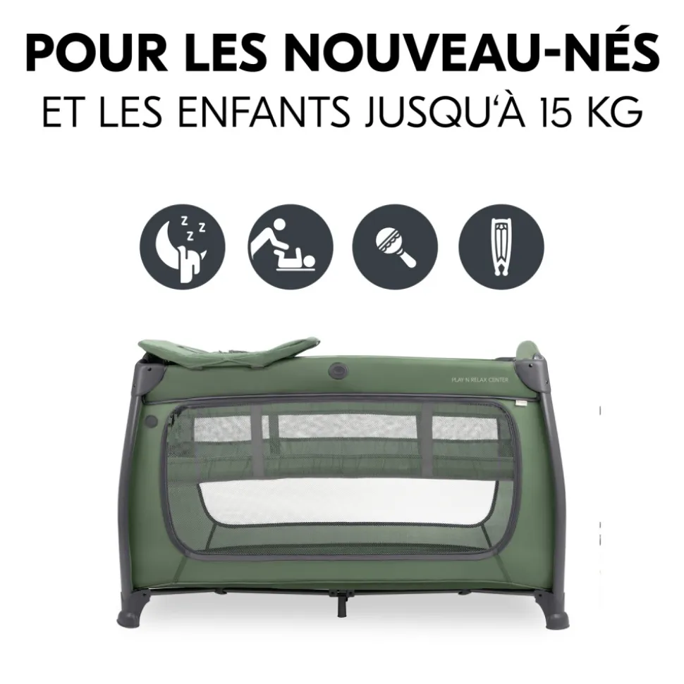 Lit parapluie 3 en 1 play n relax center dark-green