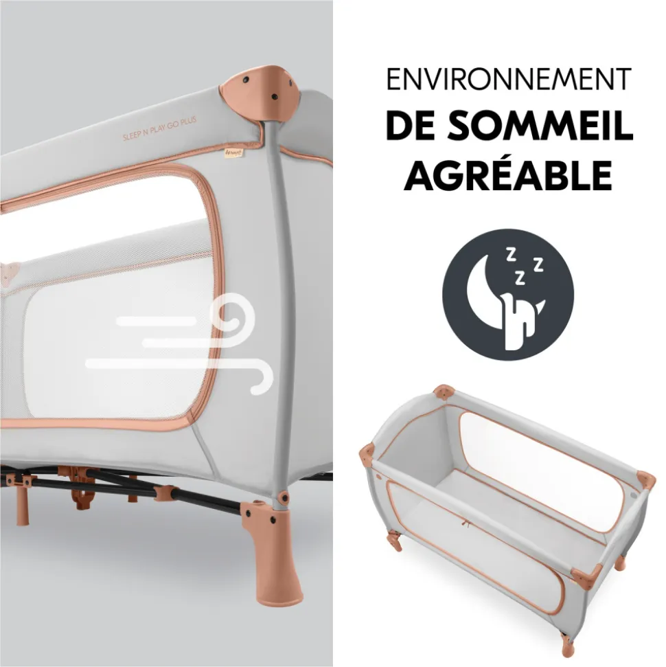 Lit parapluie 3 en 1 sleep n play go plus dusty-cork