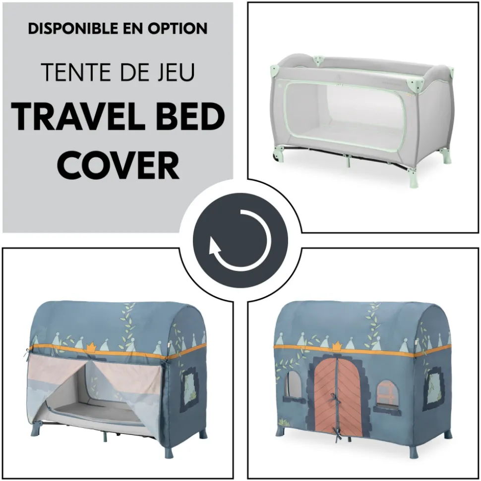 Lit parapluie 3 en 1 sleep n play go plus dusty-mint