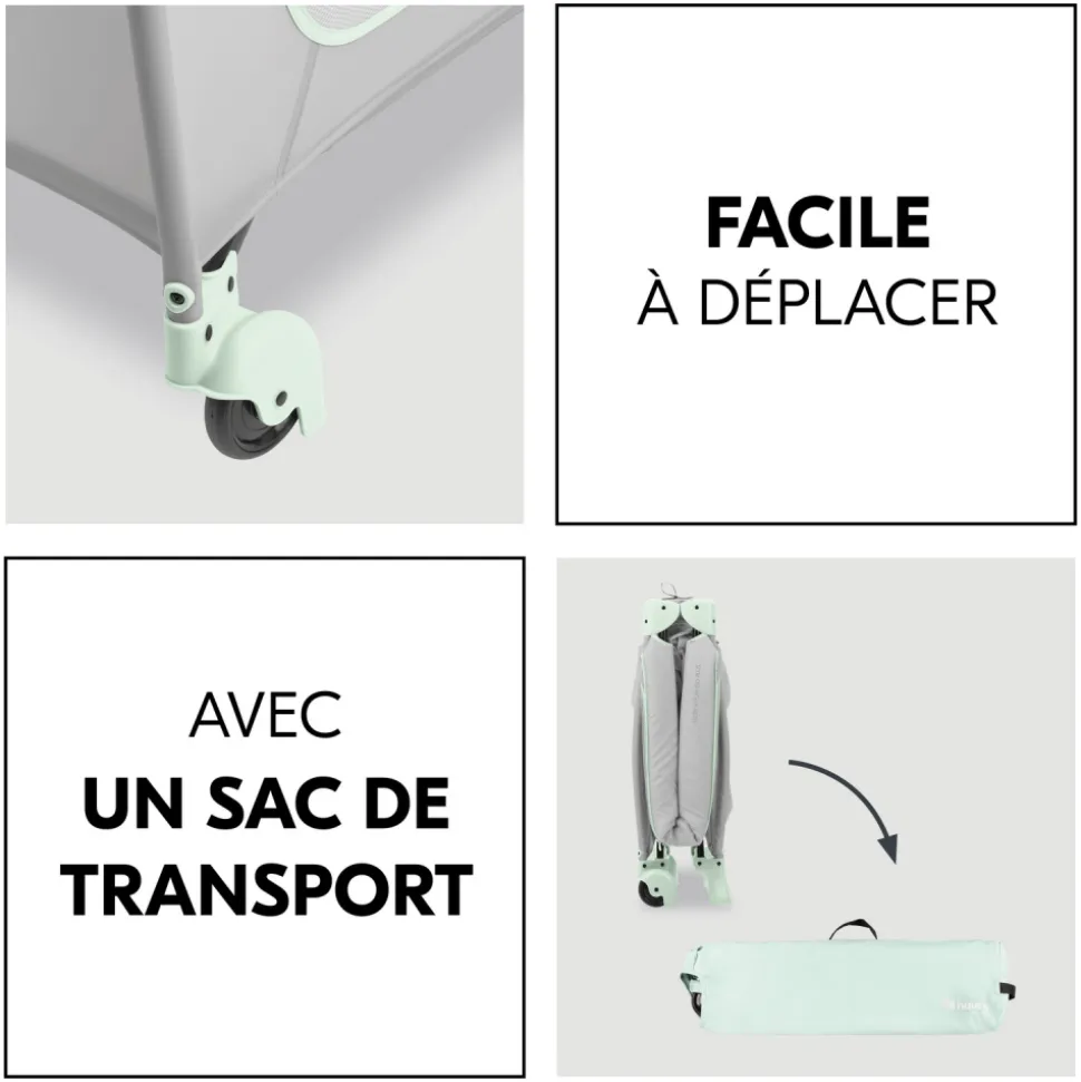 Lit parapluie 3 en 1 sleep n play go plus dusty-mint