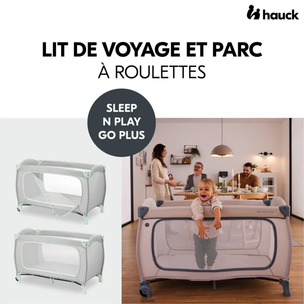 Lit parapluie 3 en 1 sleep n play go plus dusty-mint