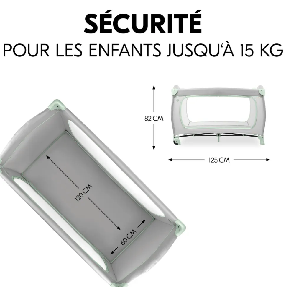 Lit parapluie 3 en 1 sleep n play go plus dusty-mint