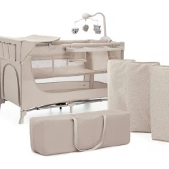 Lit parapluie joy 2 beige avec accessoires