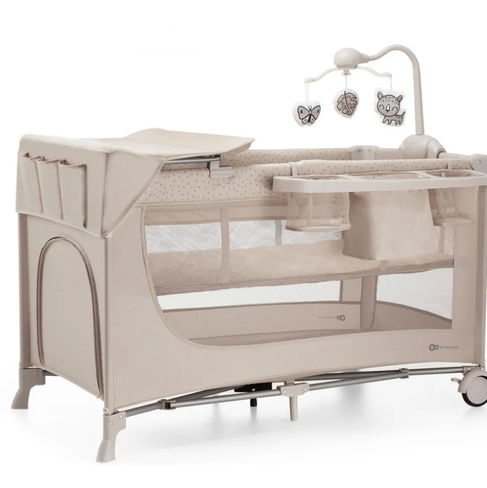 Lit parapluie joy 2 beige avec accessoires