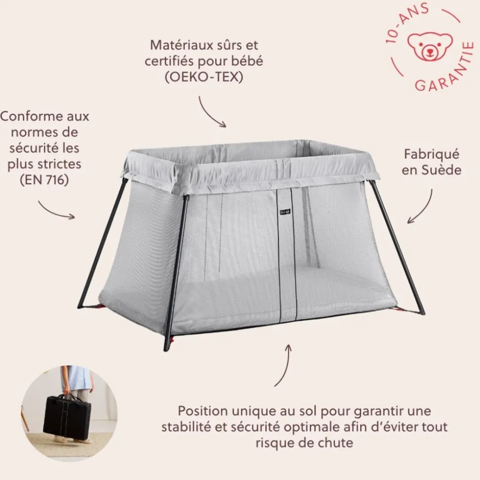 Lit parapluie light argent