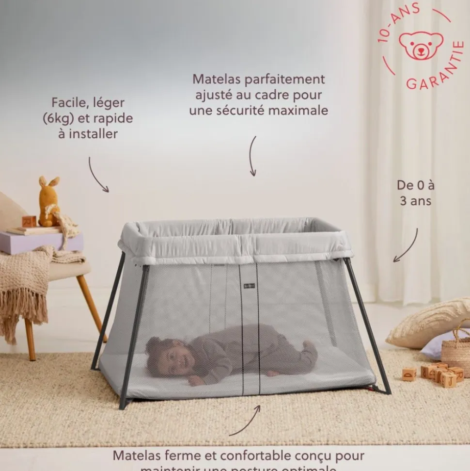 Lit parapluie light argent