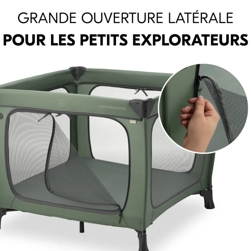 Lit parapluie parc pliant sleep n play sq set dark-green