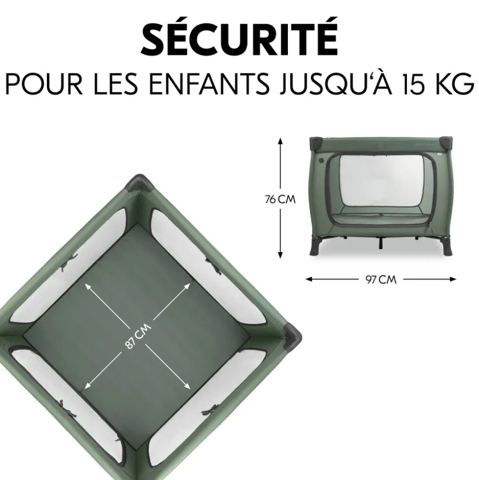 Lit parapluie parc pliant sleep n play sq set dark-green