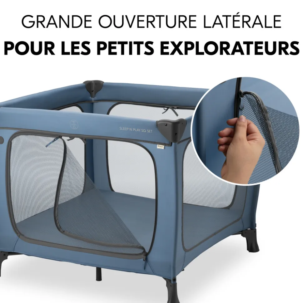 Lit parapluie parc pliant sleep n play sq set dark-blue