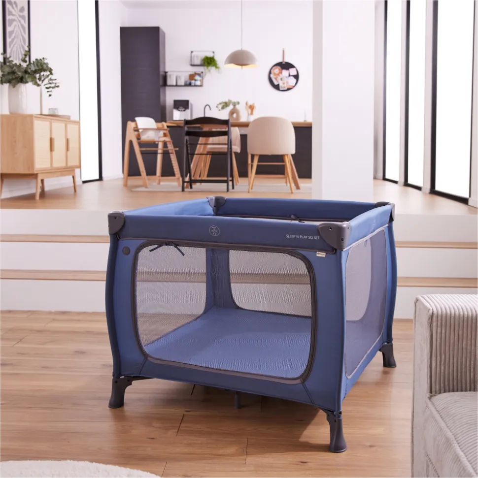 Lit parapluie parc pliant sleep n play sq set dark-blue