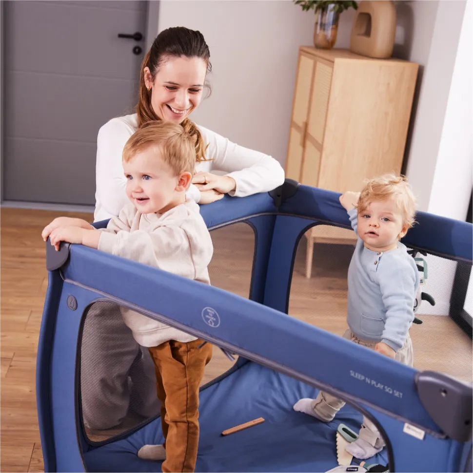 Lit parapluie parc pliant sleep n play sq set dark-blue
