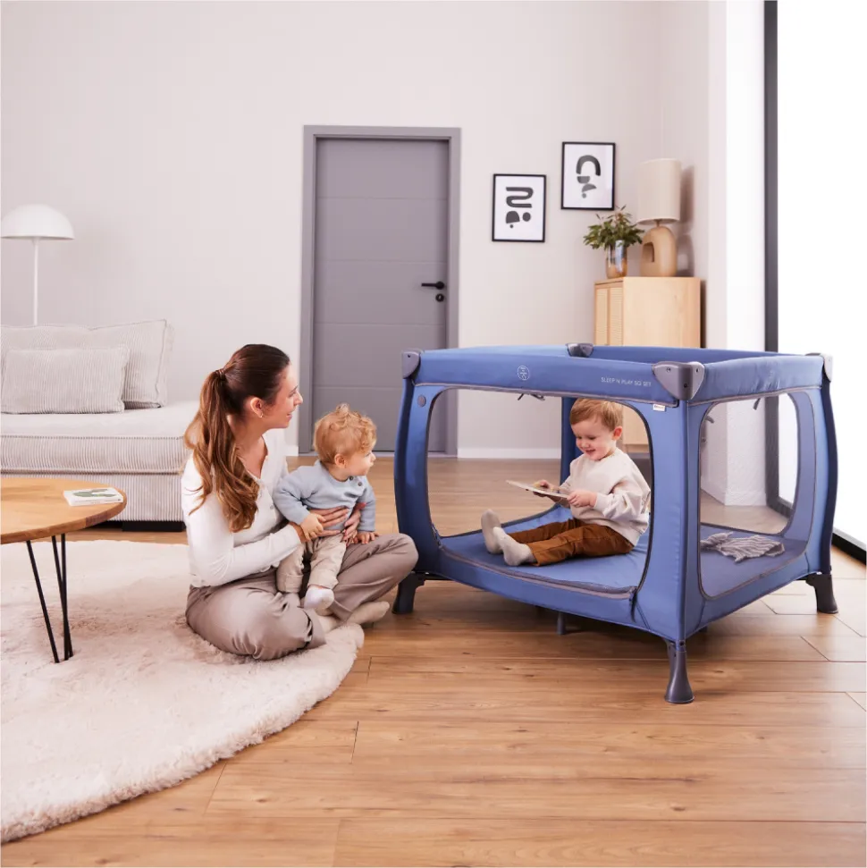 Lit parapluie parc pliant sleep n play sq set dark-blue