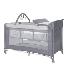 Lit parapluie torino 2 hauteurs + accessoires gris