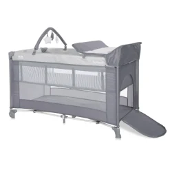 Lit parapluie torino 2 hauteurs + accessoires gris