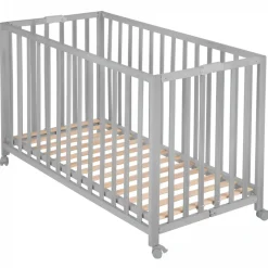 Lit pliant enfant fold up 60x120 cm bois taupe