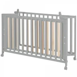 Lit pliant enfant fold up 60x120 cm bois taupe