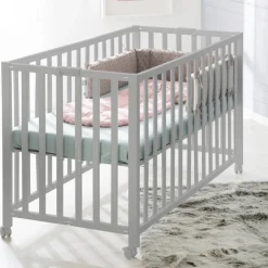 Lit pliant enfant fold up 60x120 cm bois taupe