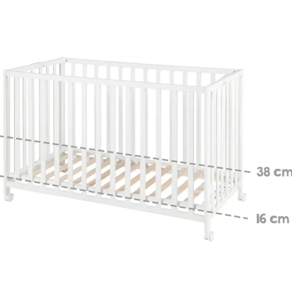 Lit pliant enfant fold up 60x120 cm bois blanc