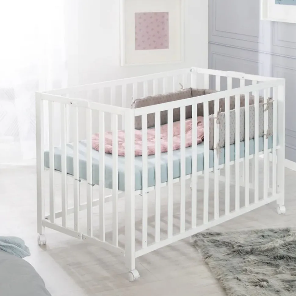 Lit pliant enfant fold up 60x120 cm bois blanc