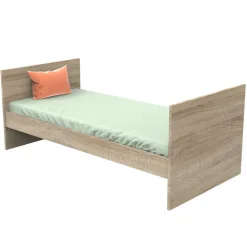 Lit évolutif bébé combiné 70x140 cm en 140x200 cm nova blanc lin
