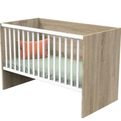 Lit évolutif bébé combiné 70x140 cm en 140x200 cm nova blanc lin