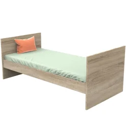 Lit évolutif bébé combiné 70x140 cm en 140x200 cm nova gris volcan