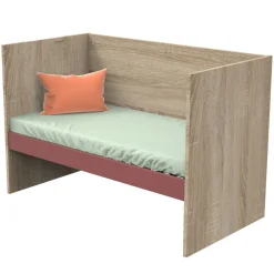 Lit évolutif bébé combiné 70x140 cm en 140x200 cm nova rose canyon
