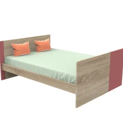 Lit évolutif bébé combiné 70x140 cm en 140x200 cm nova rose canyon