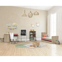 Lit évolutif bébé 70x140 cm + tiroir de lit nova rose canyon