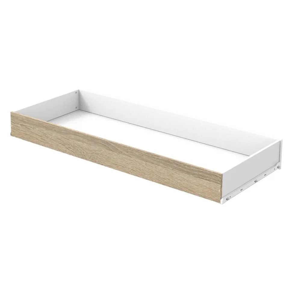Lit évolutif bébé 70x140 cm + tiroir de lit nova blanc lin