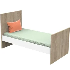 Lit évolutif bébé 70x140 cm + tiroir de lit nova blanc lin