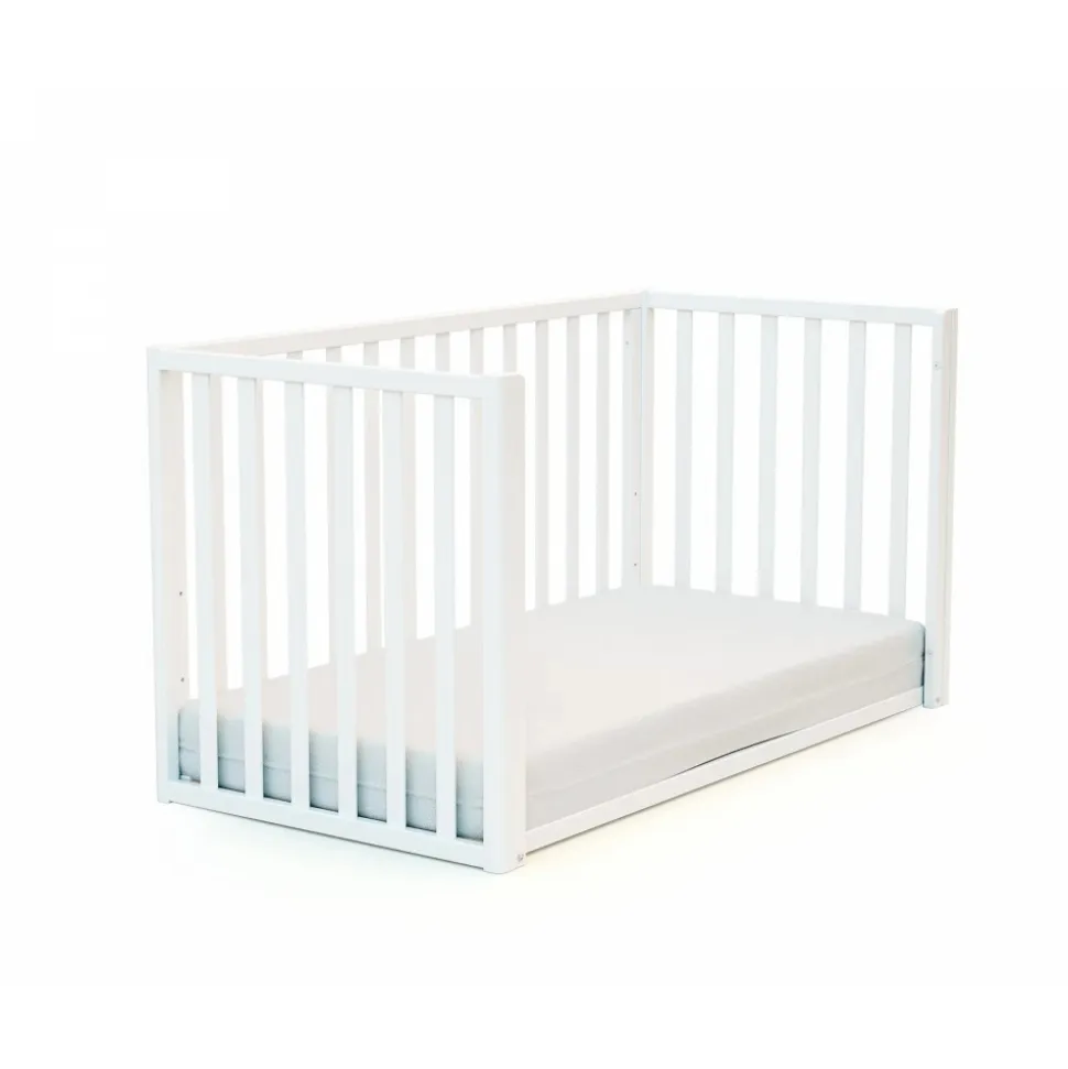 Lit évolutif confort blanc et hêtre 60x120cm