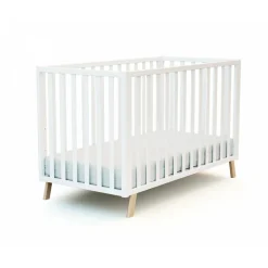 Lit évolutif confort blanc et hêtre 60x120cm