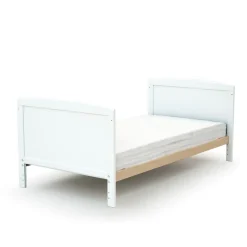 Lit évolutif essentiel blanc et hêtre 70x140 cm