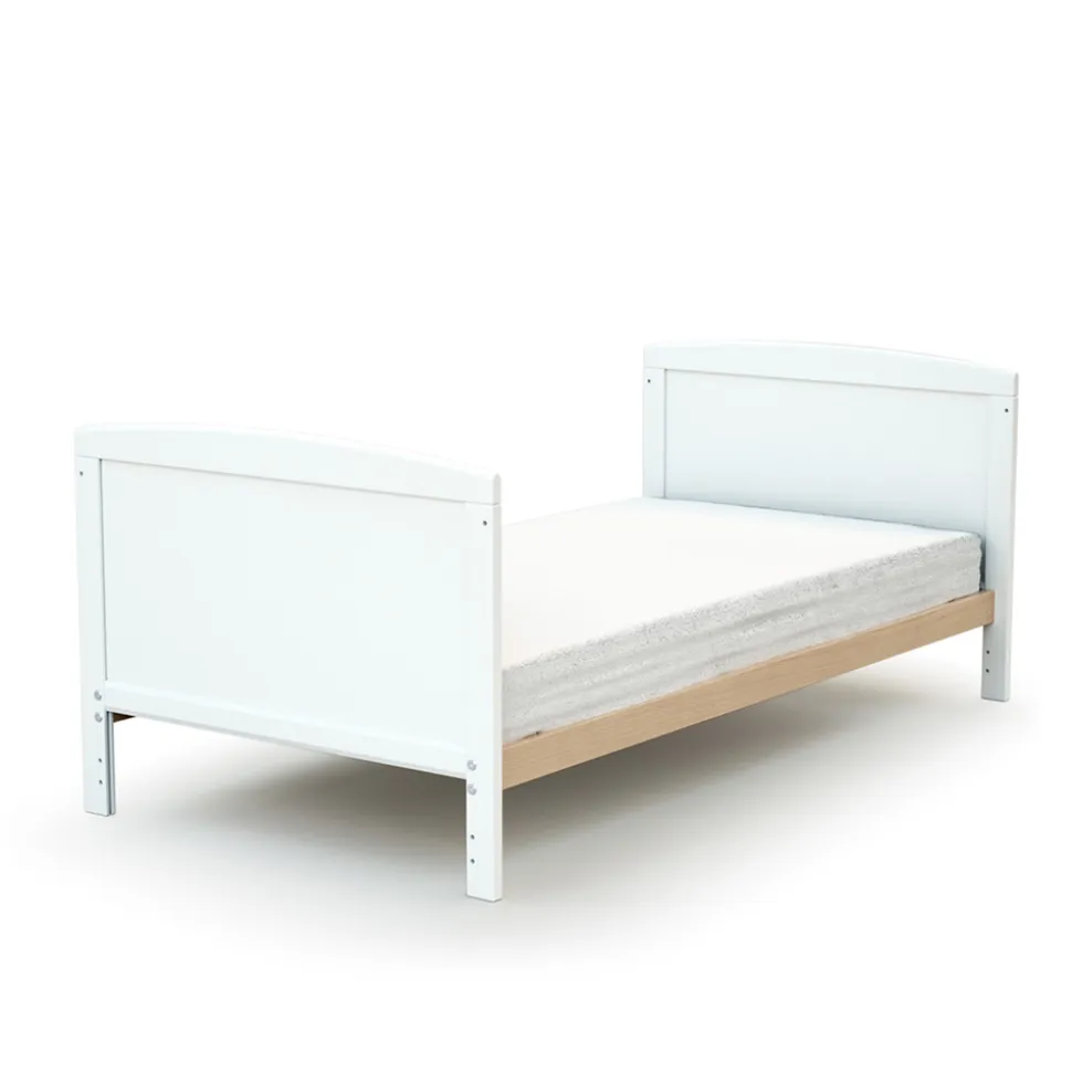 Lit évolutif essentiel blanc et hêtre 70x140 cm