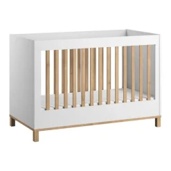 Lit 70x140 blanc et bois altitude