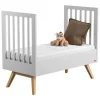 Lit 70x140 blanc et bois nautis
