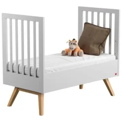 Lit 70x140 blanc et bois nautis