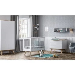 Lit 70x140 blanc et bois nautis