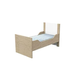 Lit 70x140cm antonin version bois et blanc