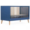 Lit 70x140cm évolutif bold blue bleu pied naturel