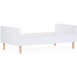 Lit 70x140cm wonder white avec pied naturel