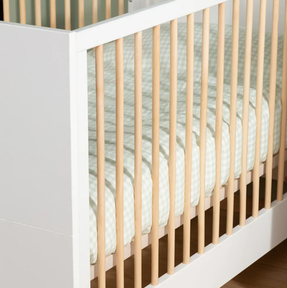 Lit 70x140cm wonder white avec pied naturel