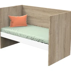 Lit 70x140 évolutif en 90x190 puis 140x190 nova blanc lin