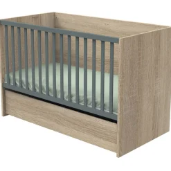 Lit 70x140 évolutif en 90x190 puis 140x190 nova gris volcan