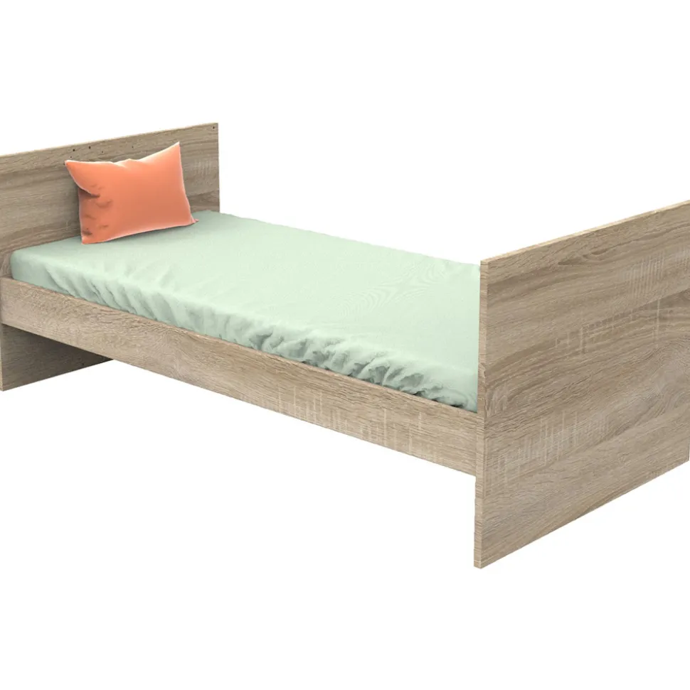 Lit 70x140 évolutif en 90x190 puis 140x190 nova gris volcan