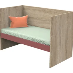 Lit 70x140 évolutif en 90x190 puis 140x190 nova rose canyon