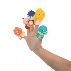 Livre de bain avec 5 marionnettes à doigts