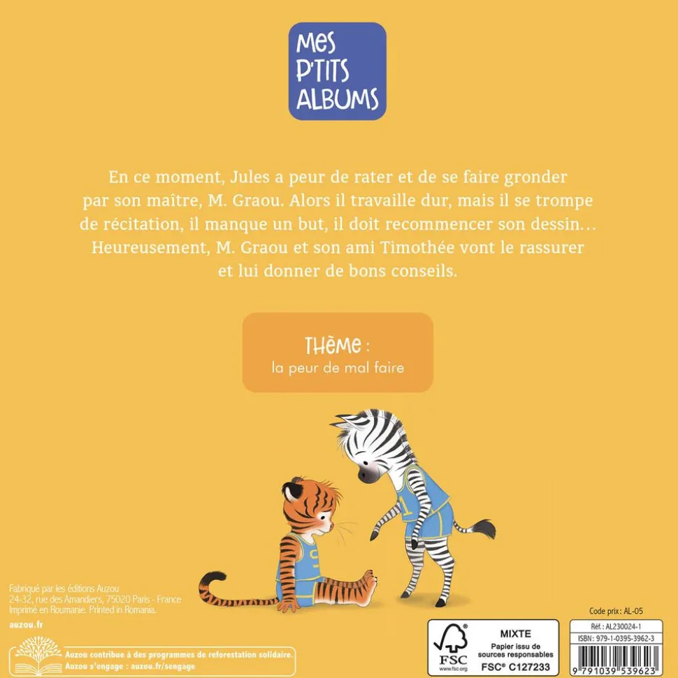 Livre enfant collection jules - a peur de rater